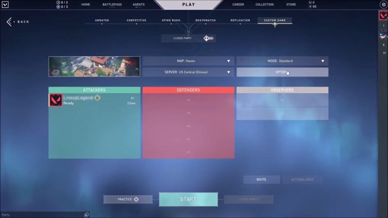 How to create a custom game in VALORANT