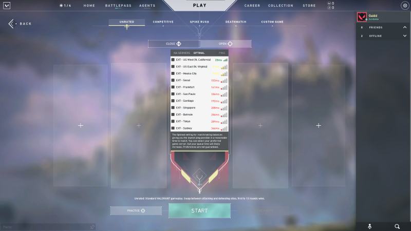 How to manually select a different server region in VALORANT