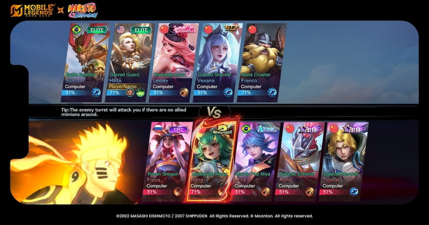 Skins Revealed in MLBB x Naruto Collab