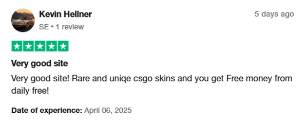 screenshot of a positive hellcase review