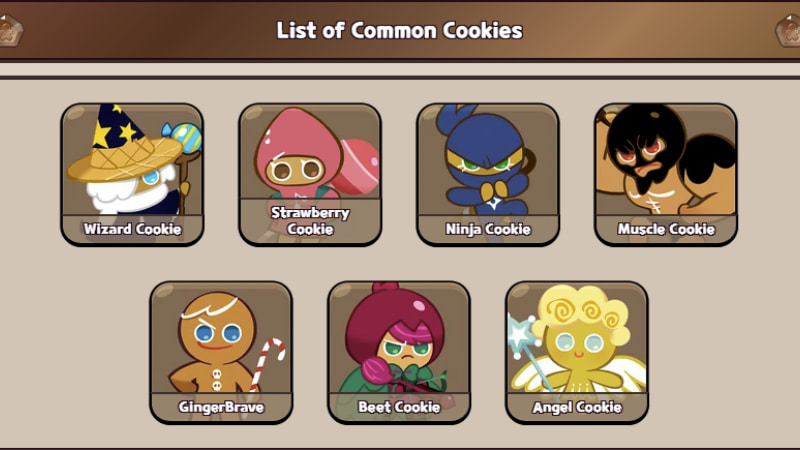 Common Cookies in Cookie Run