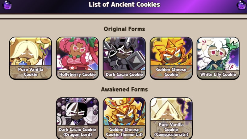 Ancient Cookies in Cookie Run