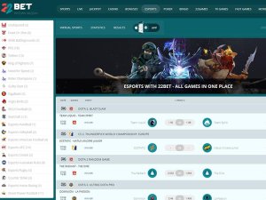 22bet-review-esports-section-screenshot