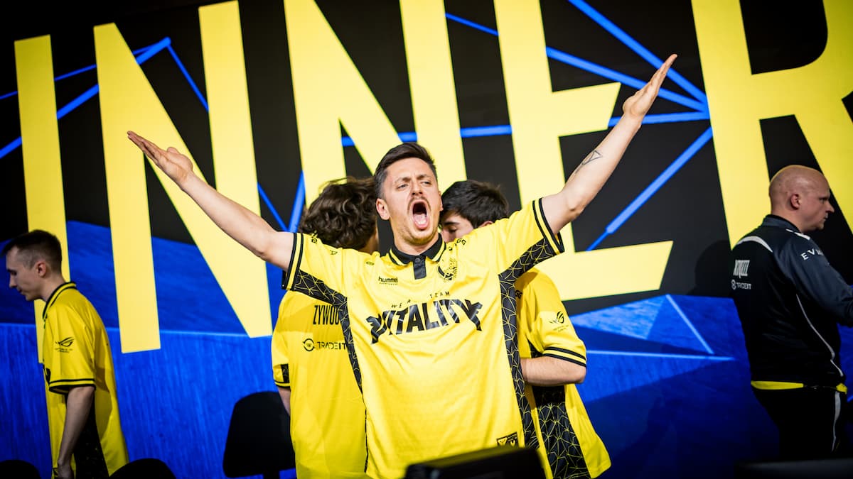 apEX celebrate Vitality's win at IEM Dallas 2025 Counter-Strike tournament.