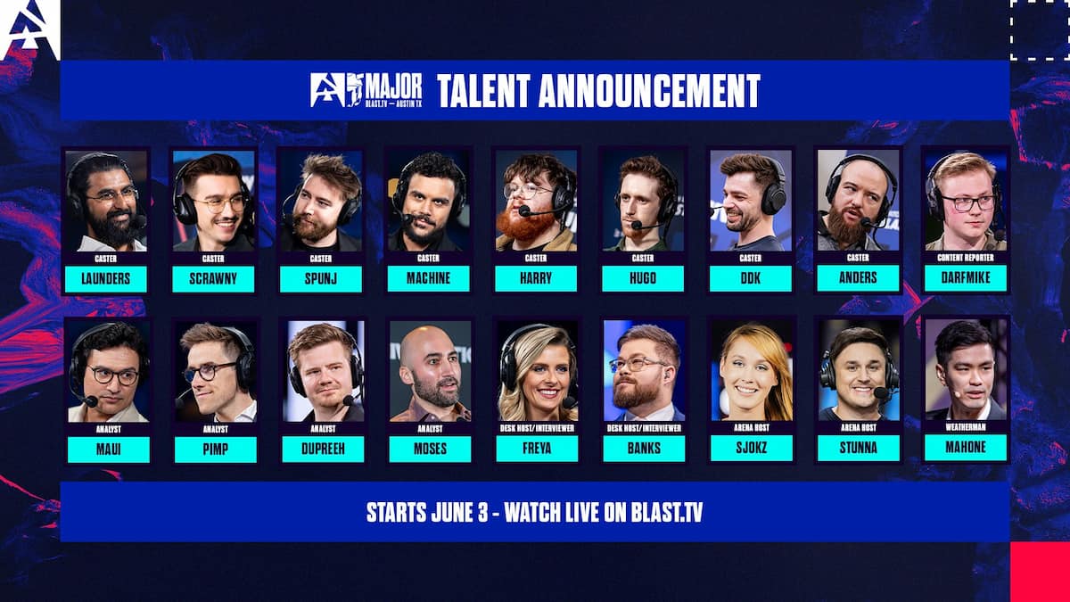 BLAST.tv Austin Major 2025 broadcast talent