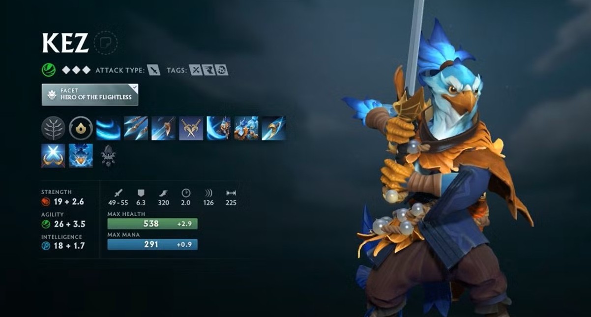 Kez's skillset (Image credit: Dota 2)