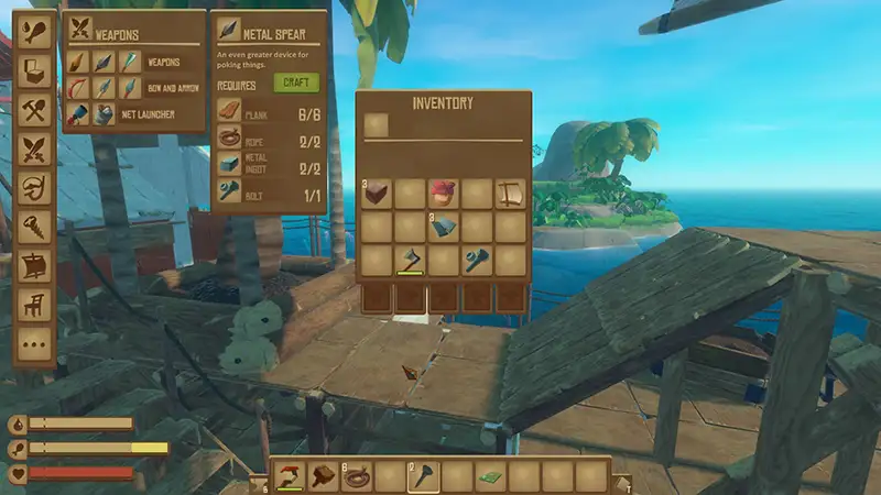 Raft crafting