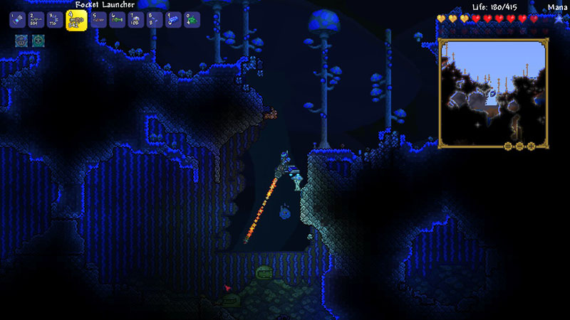 screenshot of a sandbox game called terraria