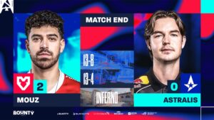 Mouz versus Astralis scoreboard