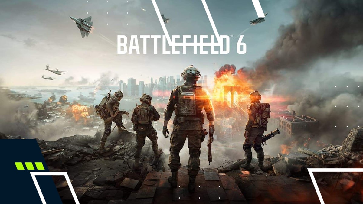 Soldiers overlooking a burning city in Battlefield 6