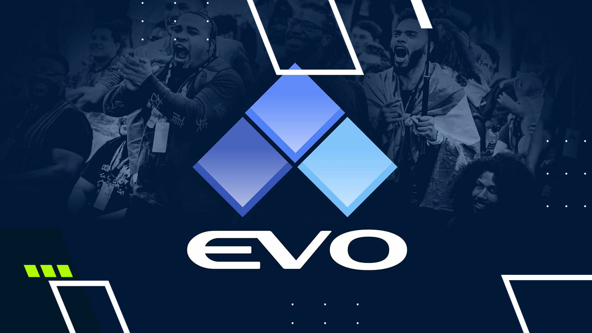 EVO 2025 logo overlaid on a cheering crowd