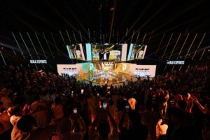 Gen.G Esports team on stage at an esports event