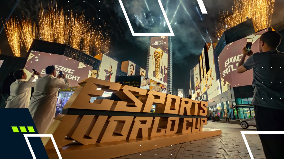 Fireworks light up the sky at the Esports World Cup venue in Riyadh, Saudi Arabia