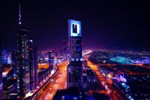 dubai downtown by night