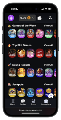 CoinCasino Bitcoin blackjack games