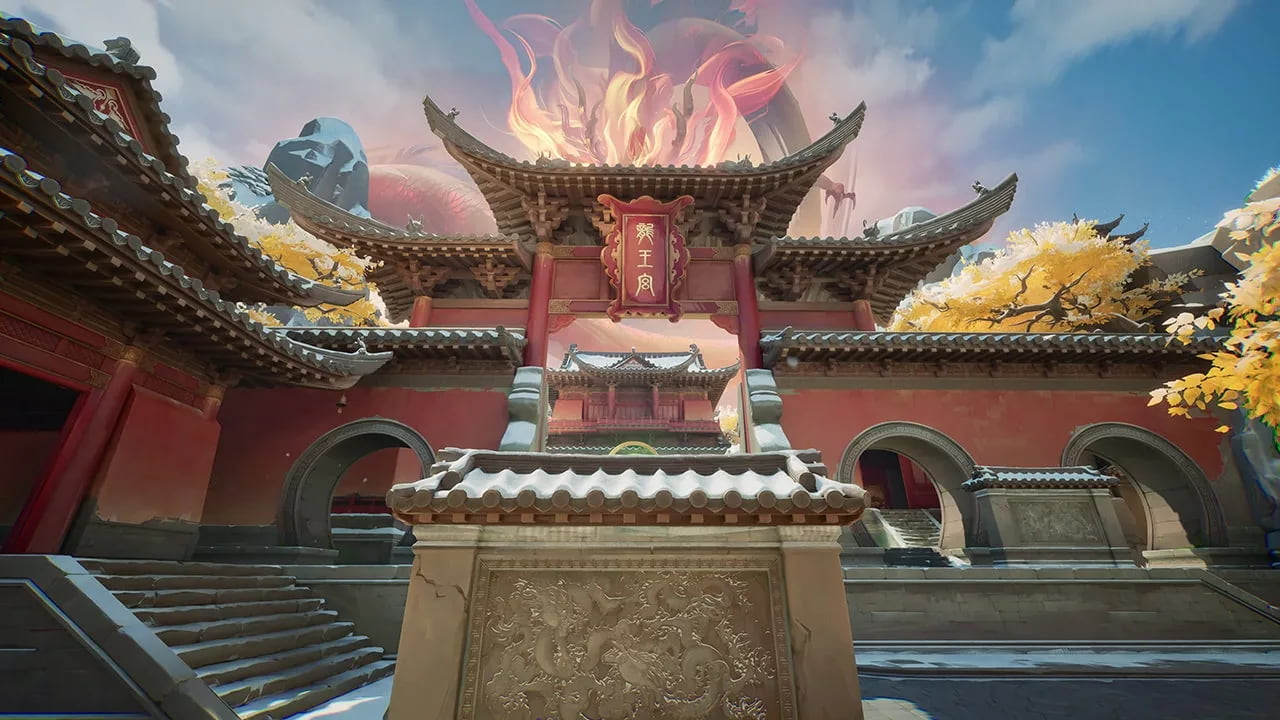 Marvel Rivals Heart of Heaven final palace with dragon above