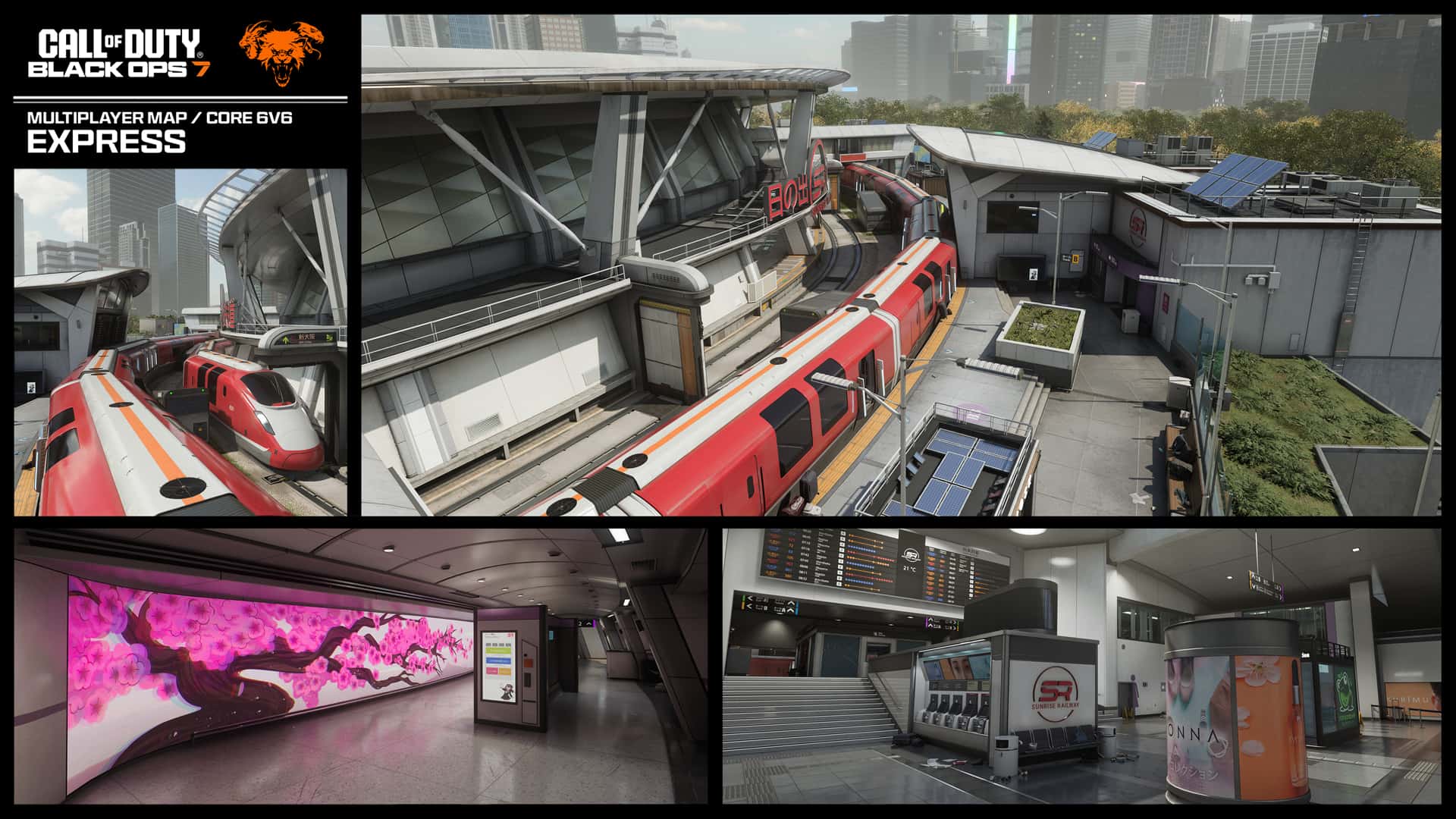 High-speed train station combat map