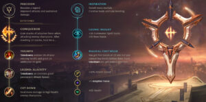 Kai’Sa’s Precision and Inspiration rune setup with Conqueror keystone in League of Legends