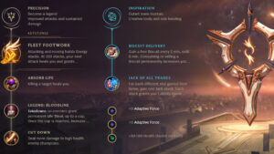 Kai’Sa’s Precision and Inspiration rune setup with Fleet Footwork keystone in League of Legends