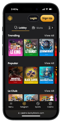 Lucky Block crypto blackjack site