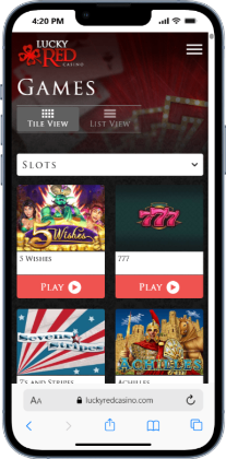 Lucky Red slots game variety at Texas online casinos_optimized