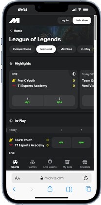 Midnite esports betting UK