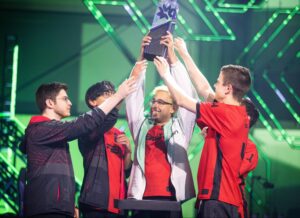 OpTic Gaming players lifting the Masters trophy after their victory