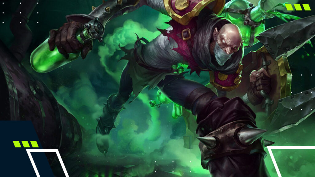 League of Legends Singed running with green poison flask