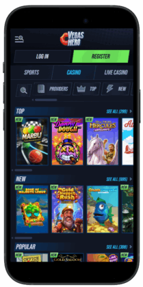 Casino sites - selection of top games at vegas hero