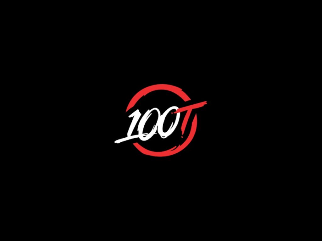 100 Thieves logo on black background