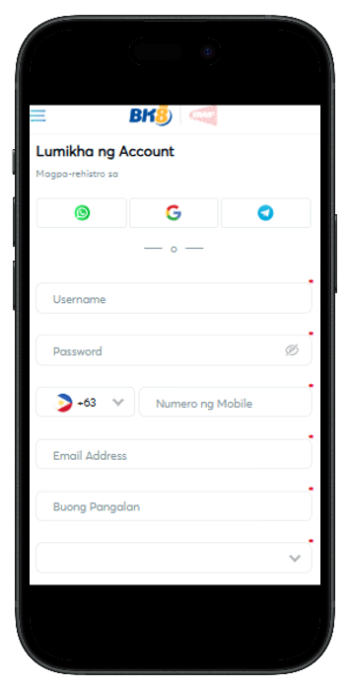 BK8 Online Casinos Philippines Sign Up Form