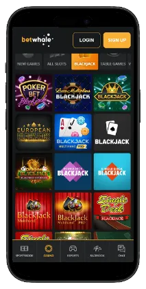 Betwhale top homepage for blackjack casino games