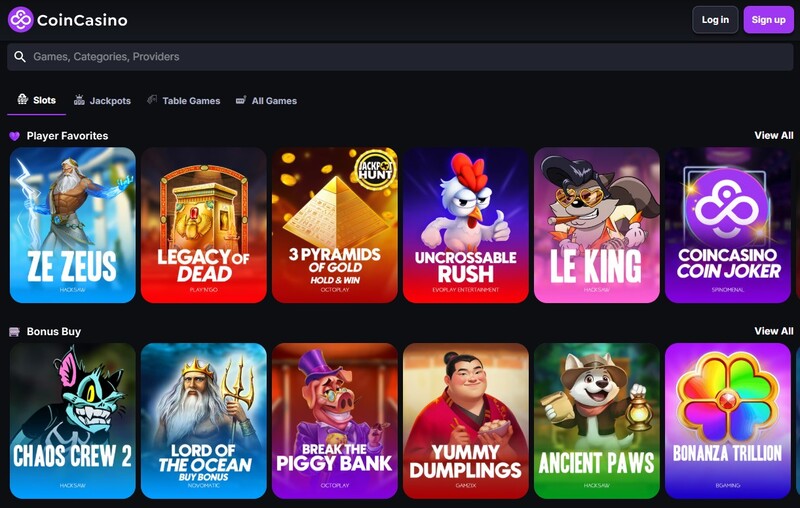 Coincasino crypto casino games