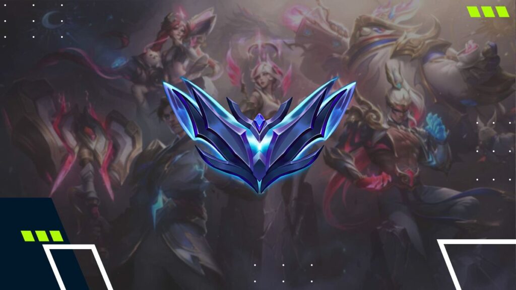 League of Legends Diamond rank guide cover art with champion artwork and glowing light.