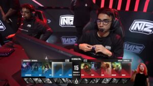 INTZ players during League of Legends CBLOL 2026 draft phase against LOS, preparing team compositions