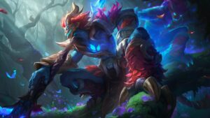 Ivern channels forest magic with spectral energy in League of Legends.
