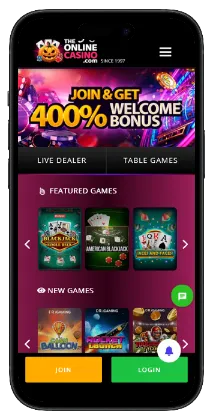 TheOnlineCasino safe casino login page