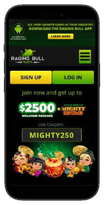 Raging Bull home page for safe casino games