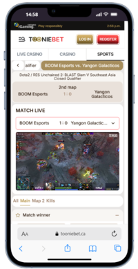 Tooniebet esports betting site in Canada