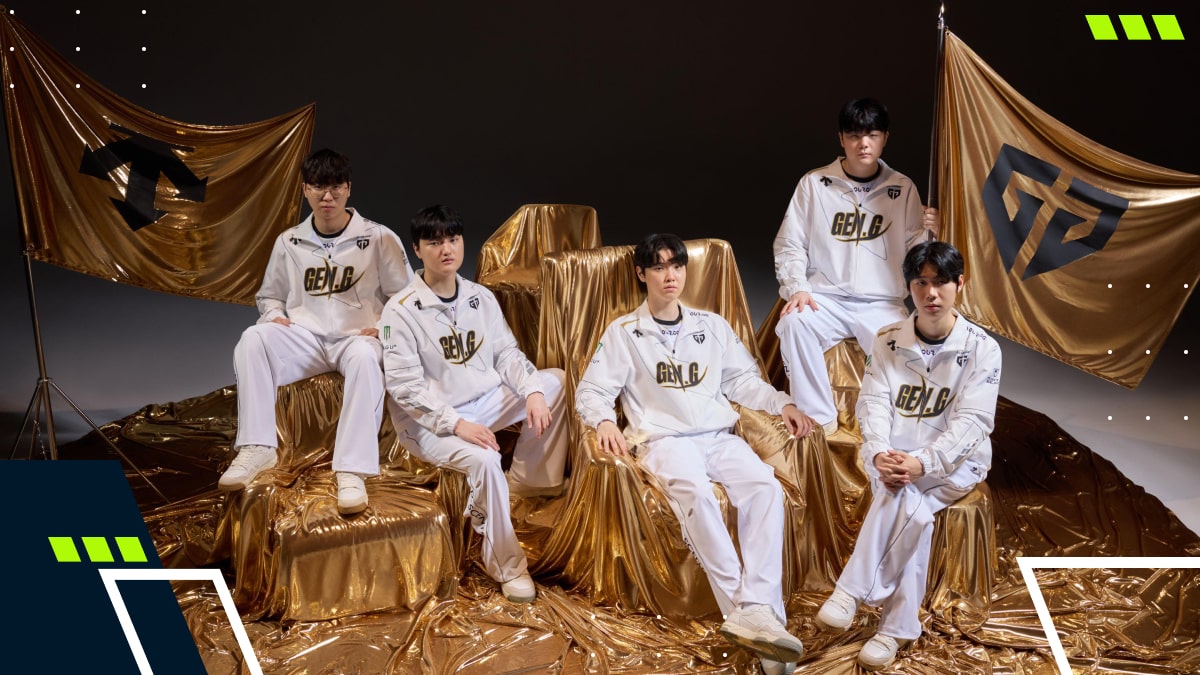Gen.G League of Legends players posing in team uniforms