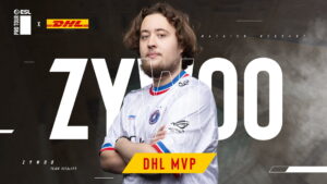 Team Vitality player ZywOo poses after being awarded the DHL MVP at ESL Pro League Season 22