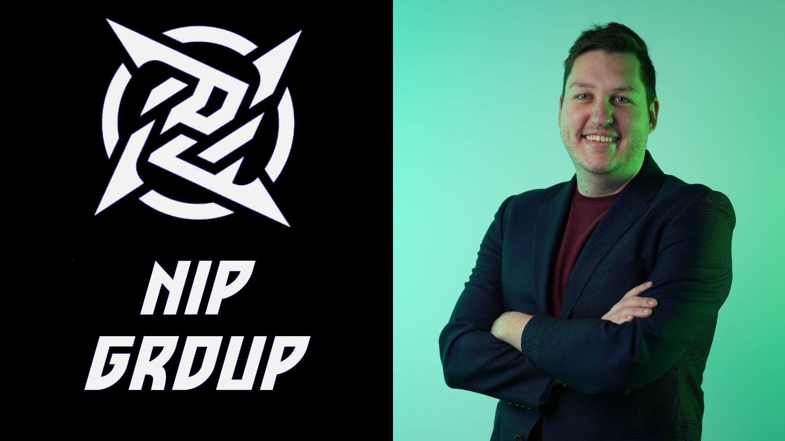 Grant Rousseau side by side image with NIP Group logo