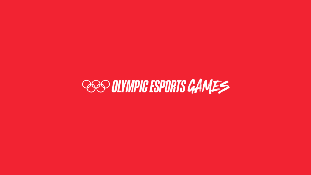 Olympics Esports Games logo on red background