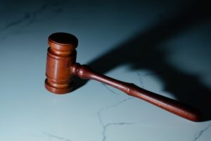 Gavel on a solid surface