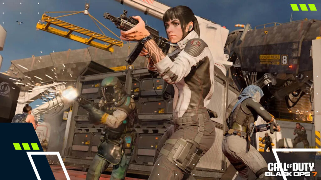 Operators engage in a firefight in Call of Duty: Black Ops 7 during an intense mission