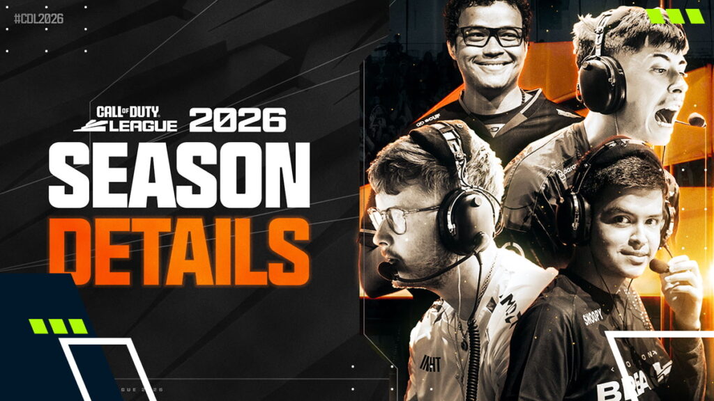 Promotional image featuring Call of Duty League players for the 2026 CDL season details