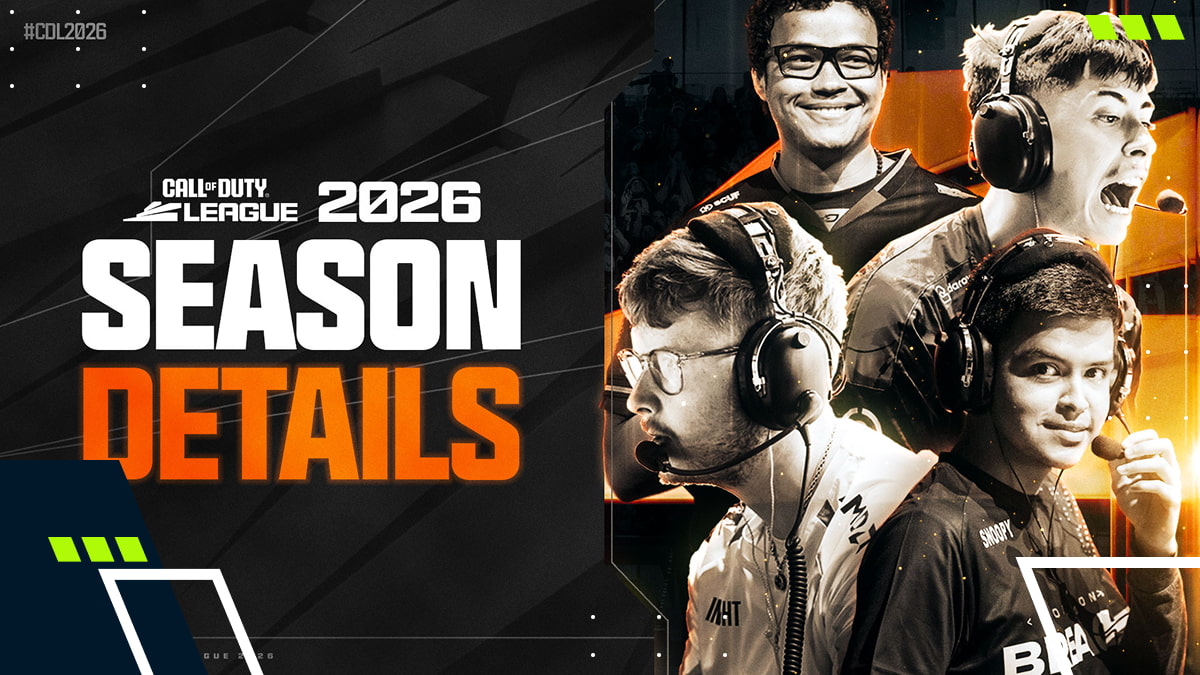 Promotional image featuring Call of Duty League players for the 2026 CDL season details