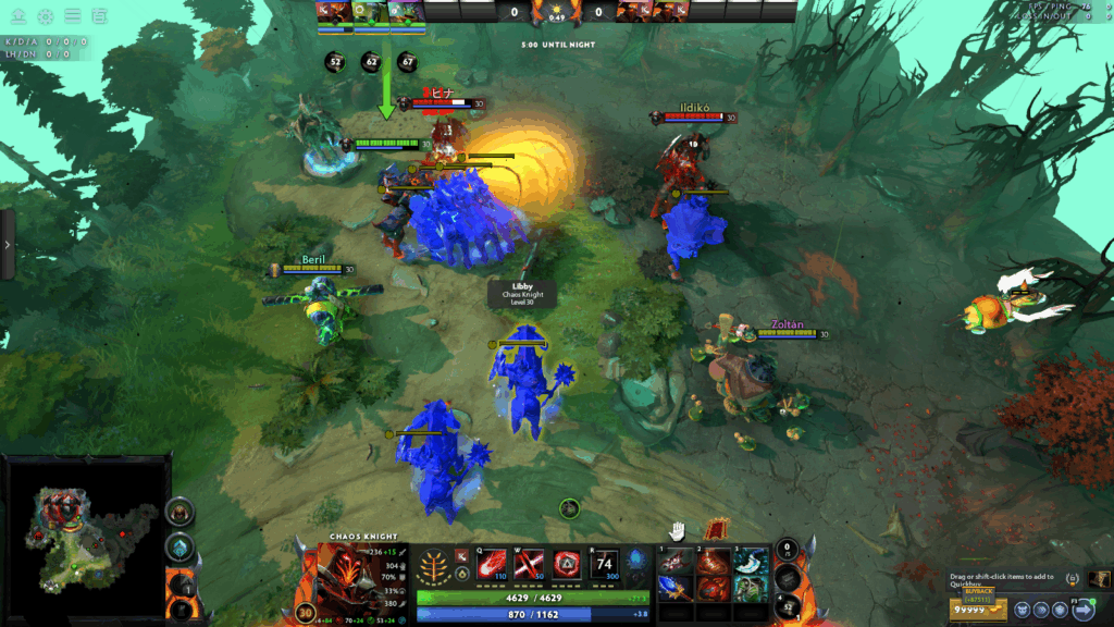 Showcase of Dota 2 hero Chaos Knight in Demo Mode