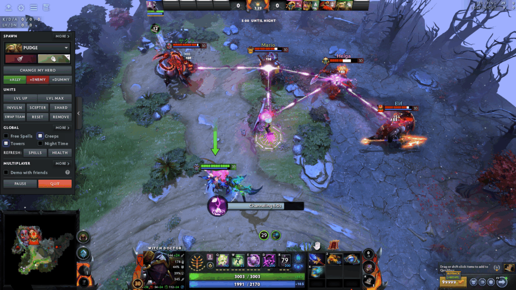Witch Doctor casting Death Ward in Dota 2.