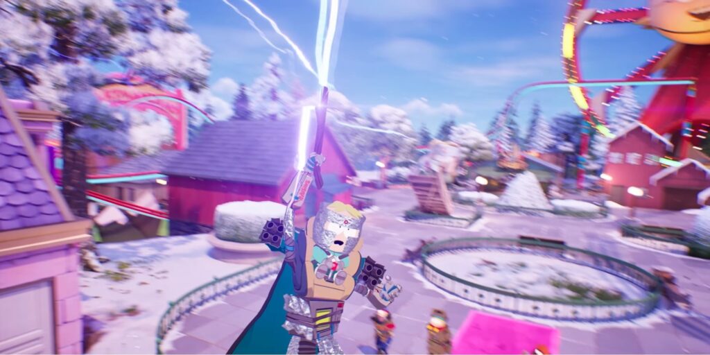 Professor Chaos using the Stick of Truth during the Fortnite x South Park crossover